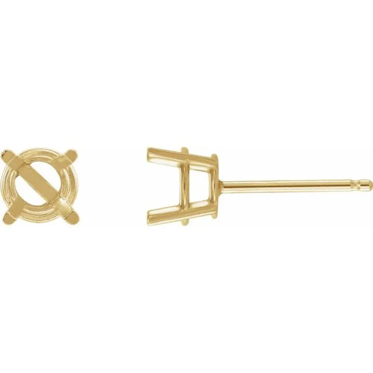 14K Yellow 6 mm Natural Amethyst Stud Earrings