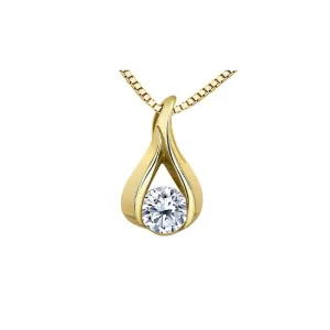 14K Yellow Gold (0.23ct) Fancy Canadian Diamond Solitaire Pendant