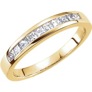 14k Yellow Gold 1/2 CTW Diamond Band, Size 6