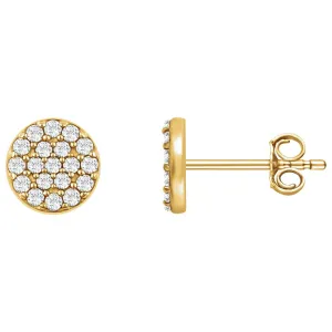 14k Yellow Gold 1/3 CTW Diamond Cluster Earrings