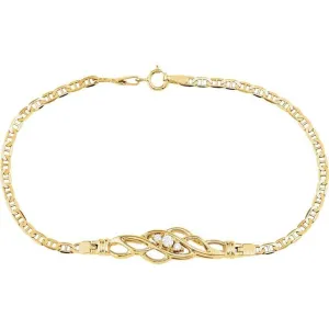 14K Yellow Gold 1/8 CTW Natural Diamond 7 1/2" Bracelet