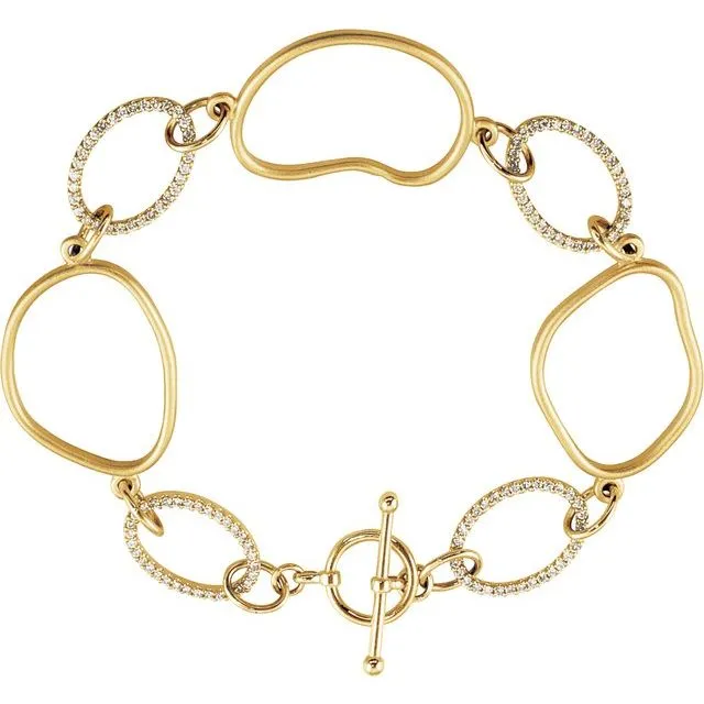 14K Yellow Gold 5/8 CTW Diamond Open Silhouette Bracelet