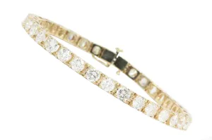 14K Yellow Gold 7 CTW Diamond Tennis Bracelet