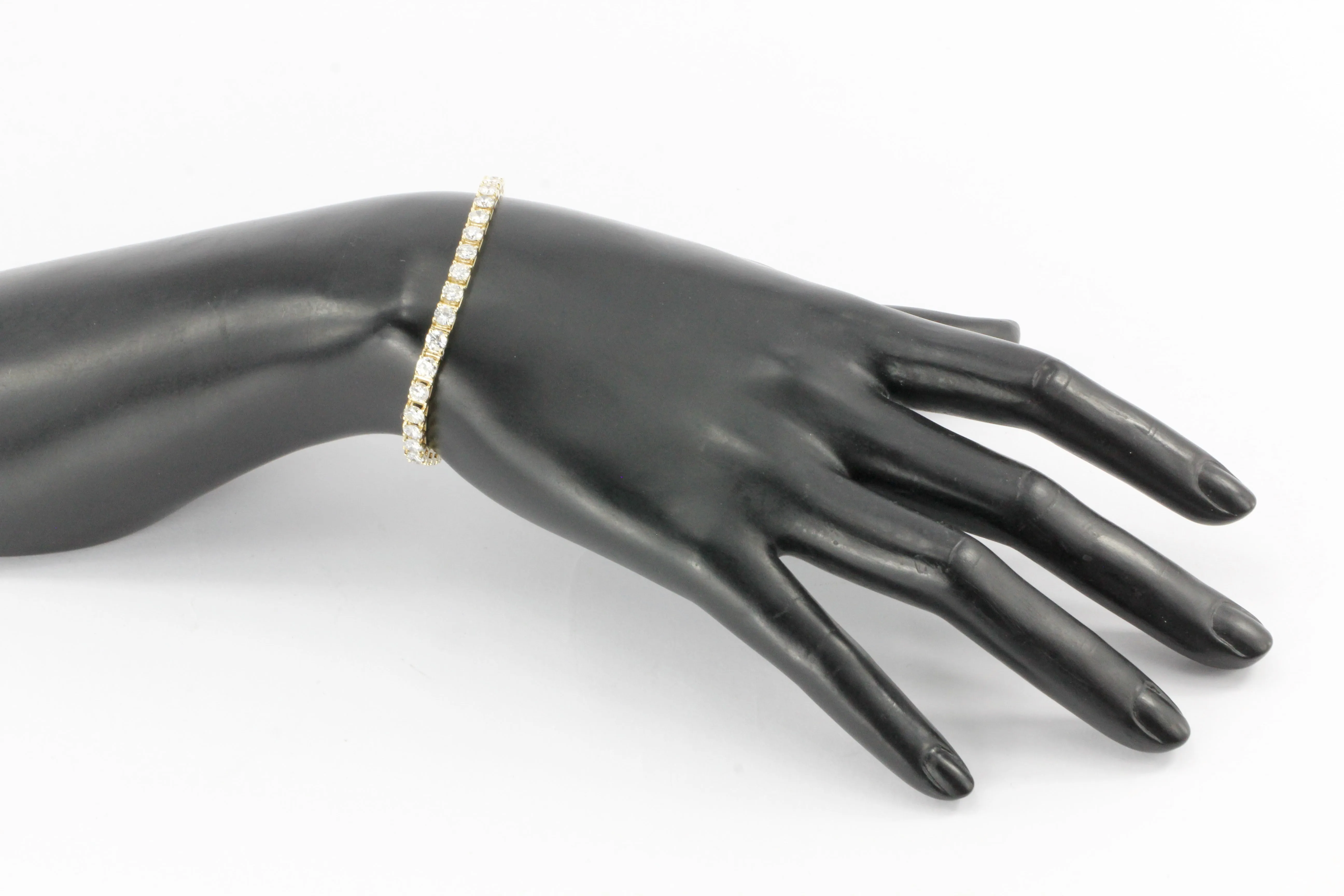 14K Yellow Gold 7 CTW Diamond Tennis Bracelet