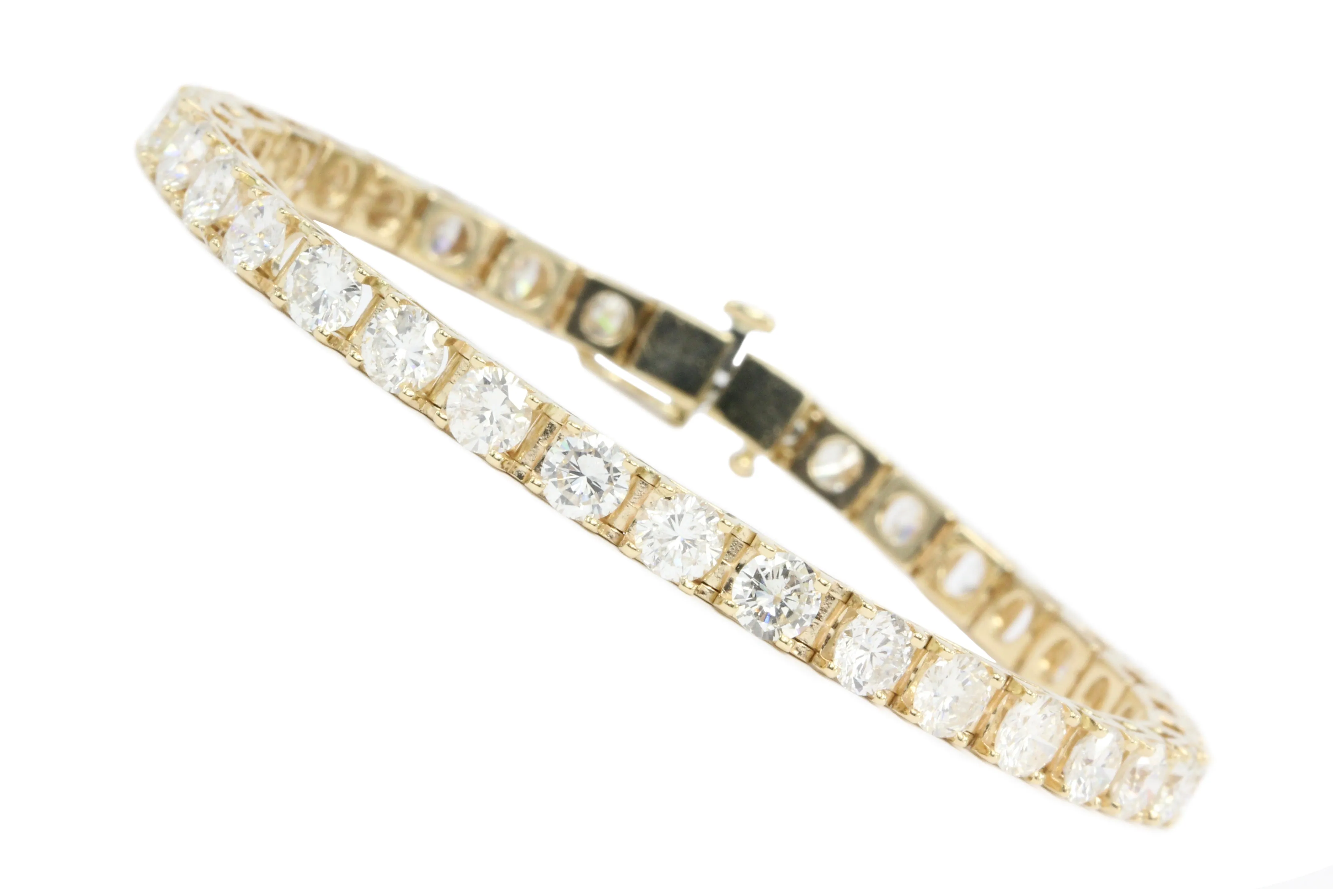 14K Yellow Gold 7 CTW Diamond Tennis Bracelet