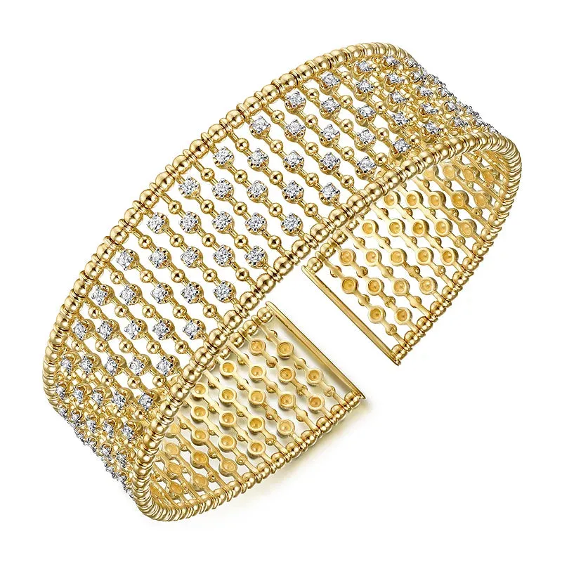 14K Yellow Gold Bujukan Diamond Bangle