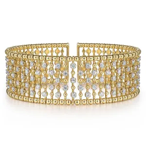 14K Yellow Gold Bujukan Diamond Bangle