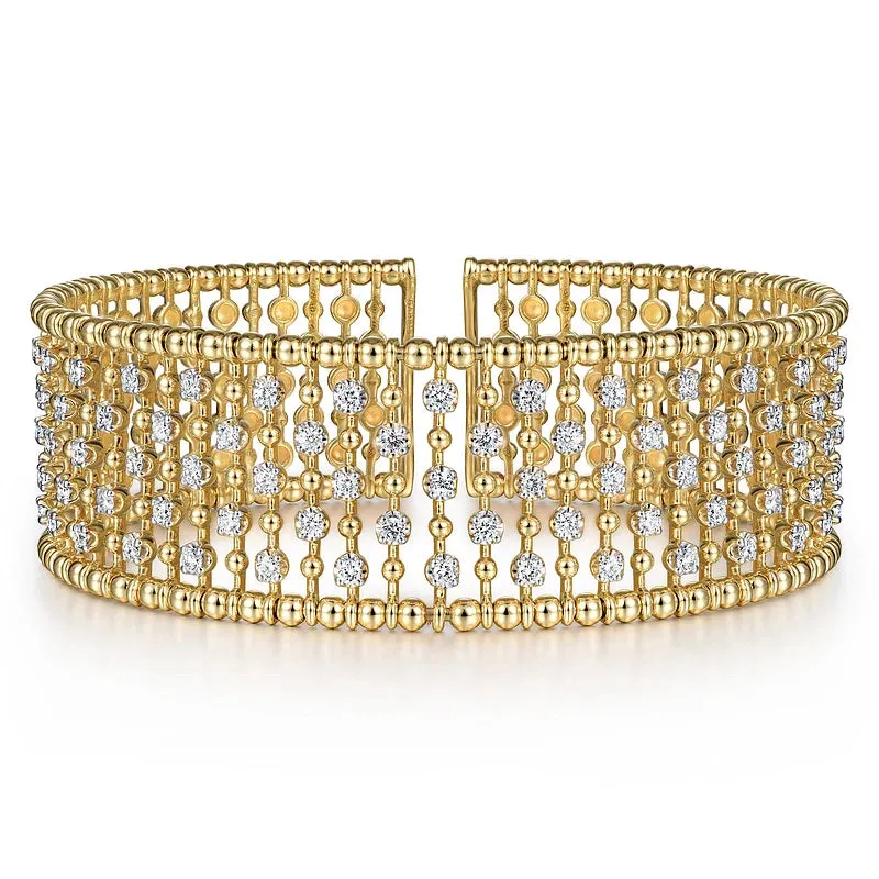 14K Yellow Gold Bujukan Diamond Bangle