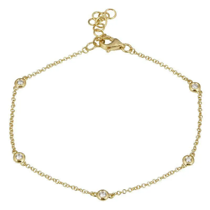 14k Yellow Gold Diamond Bracelet
