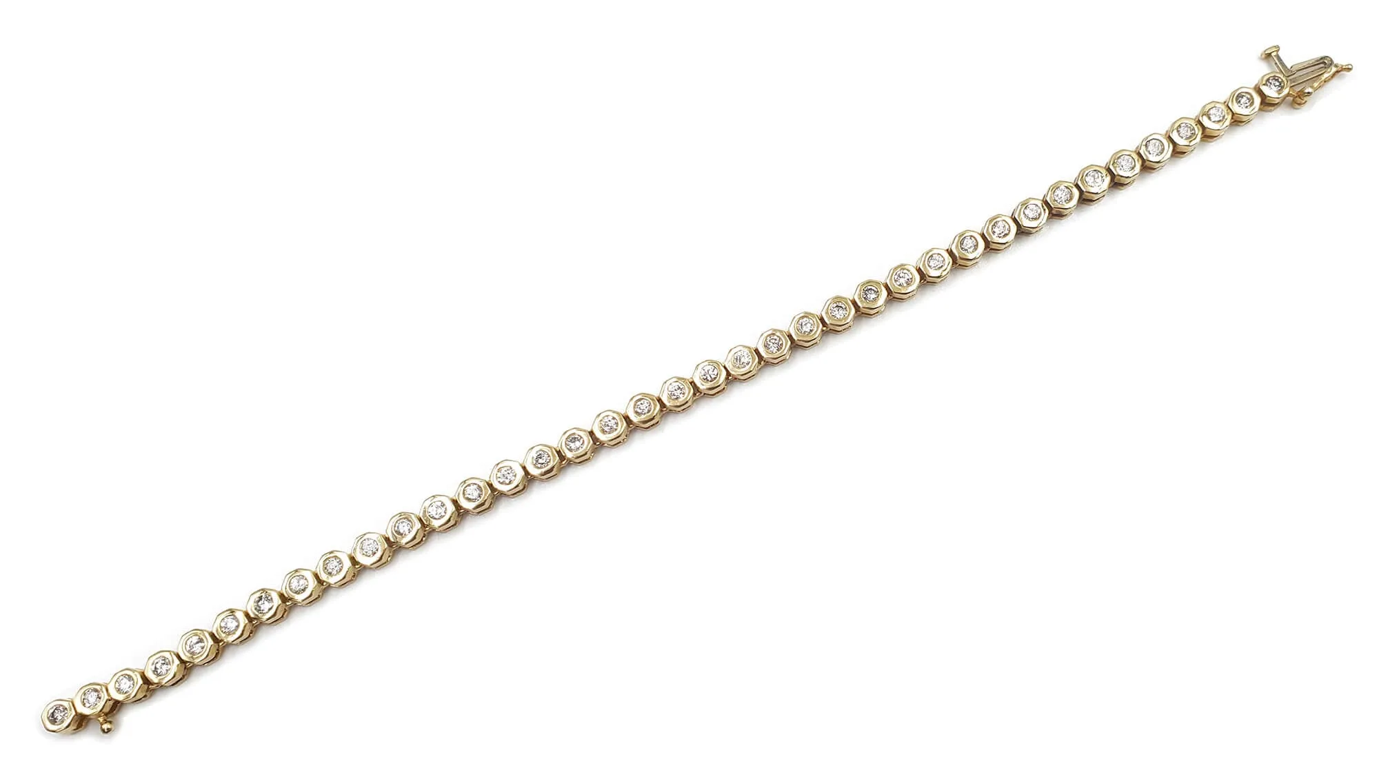 14K Yellow Gold Diamond Tennis Bracelet, 2.17ctw, 17.54g