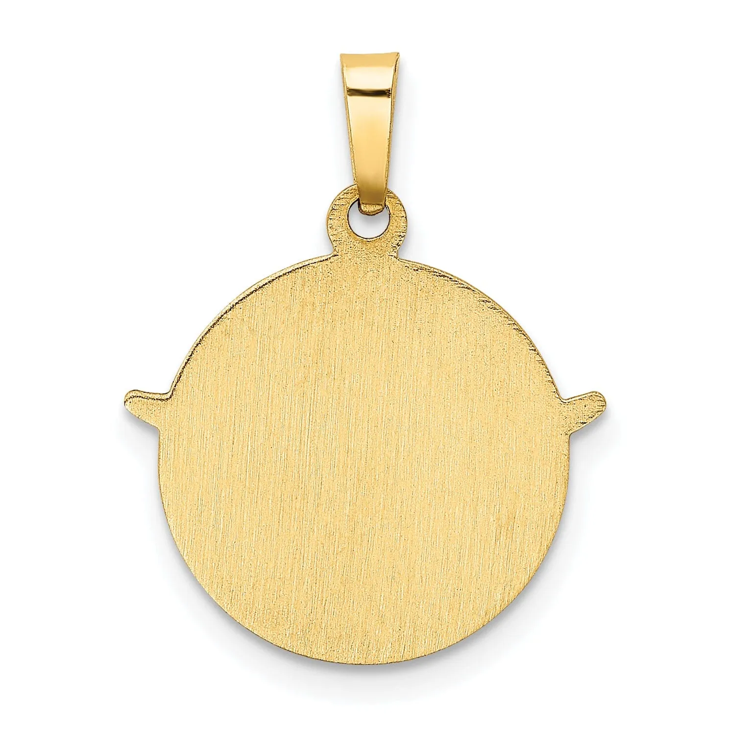 14k Yellow Gold Holy Spirit Medal Round Pendant.