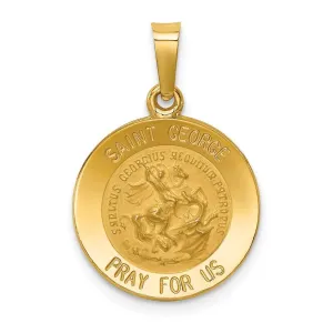 14k Yellow Gold Saint George Medal Pendant