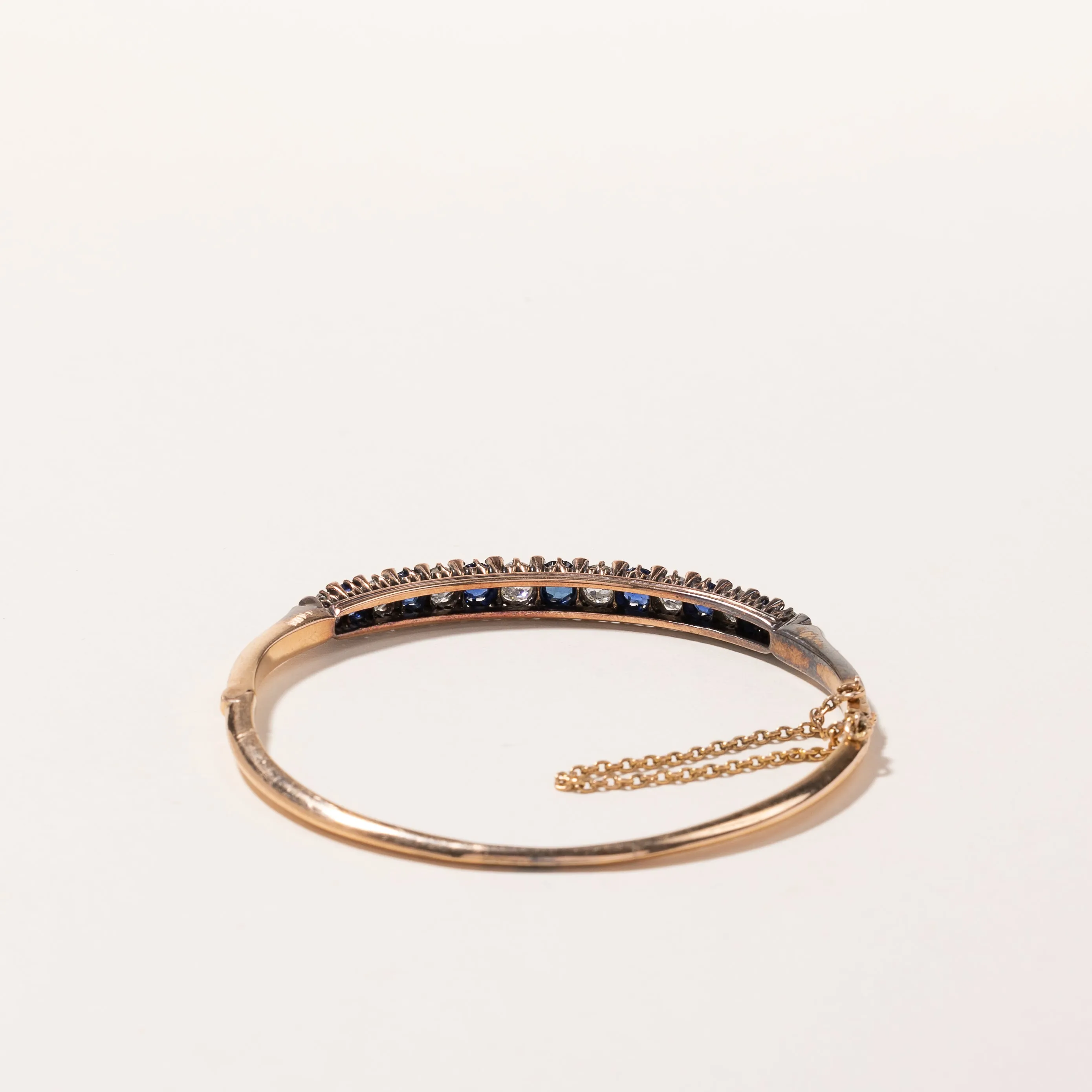 14k Yellow Gold Sapphire & Diamond Bracelet | 1.73ctw, 1.74ctw | 7"