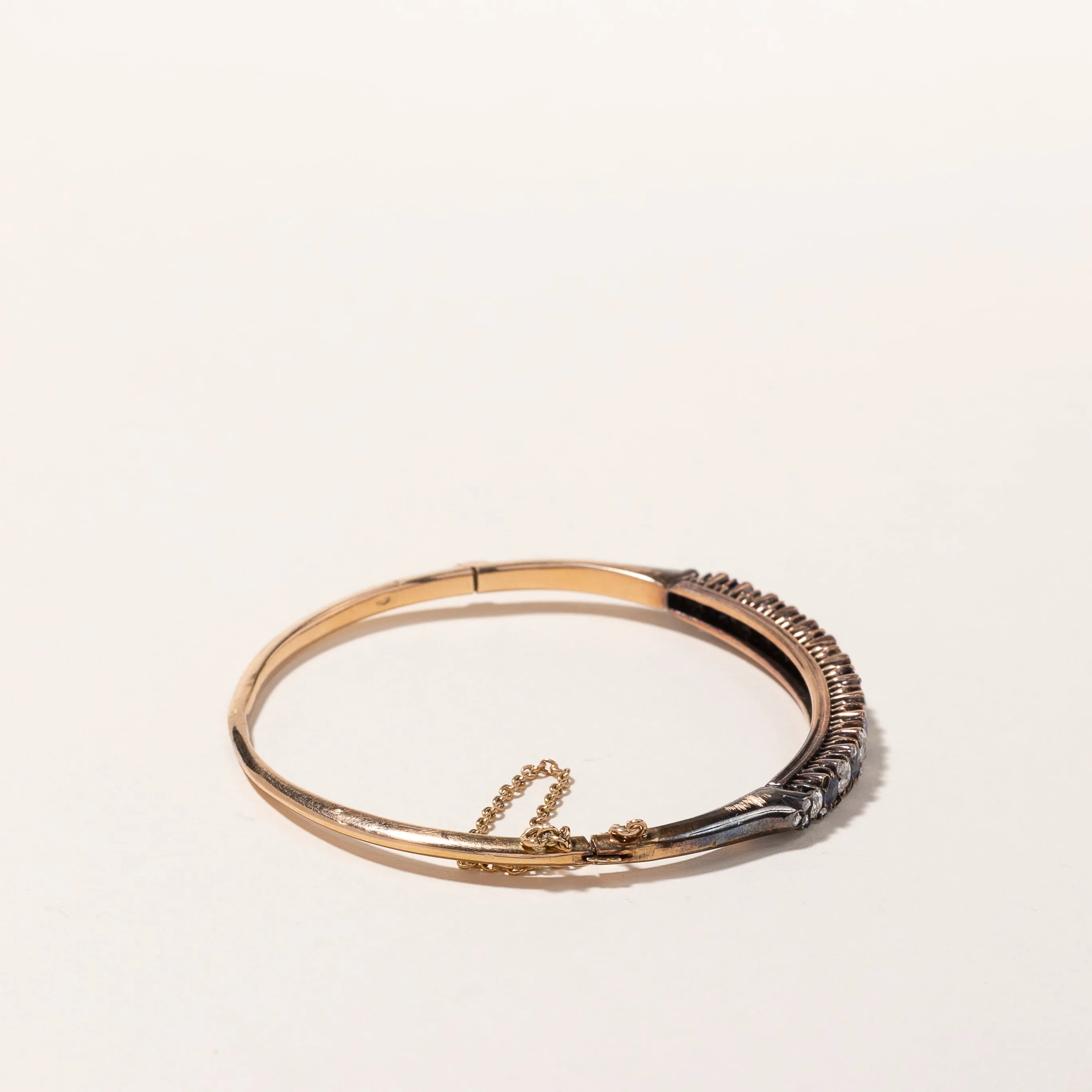 14k Yellow Gold Sapphire & Diamond Bracelet | 1.73ctw, 1.74ctw | 7"