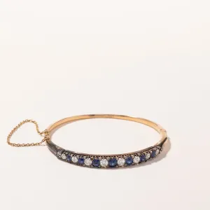 14k Yellow Gold Sapphire & Diamond Bracelet | 1.73ctw, 1.74ctw | 7"