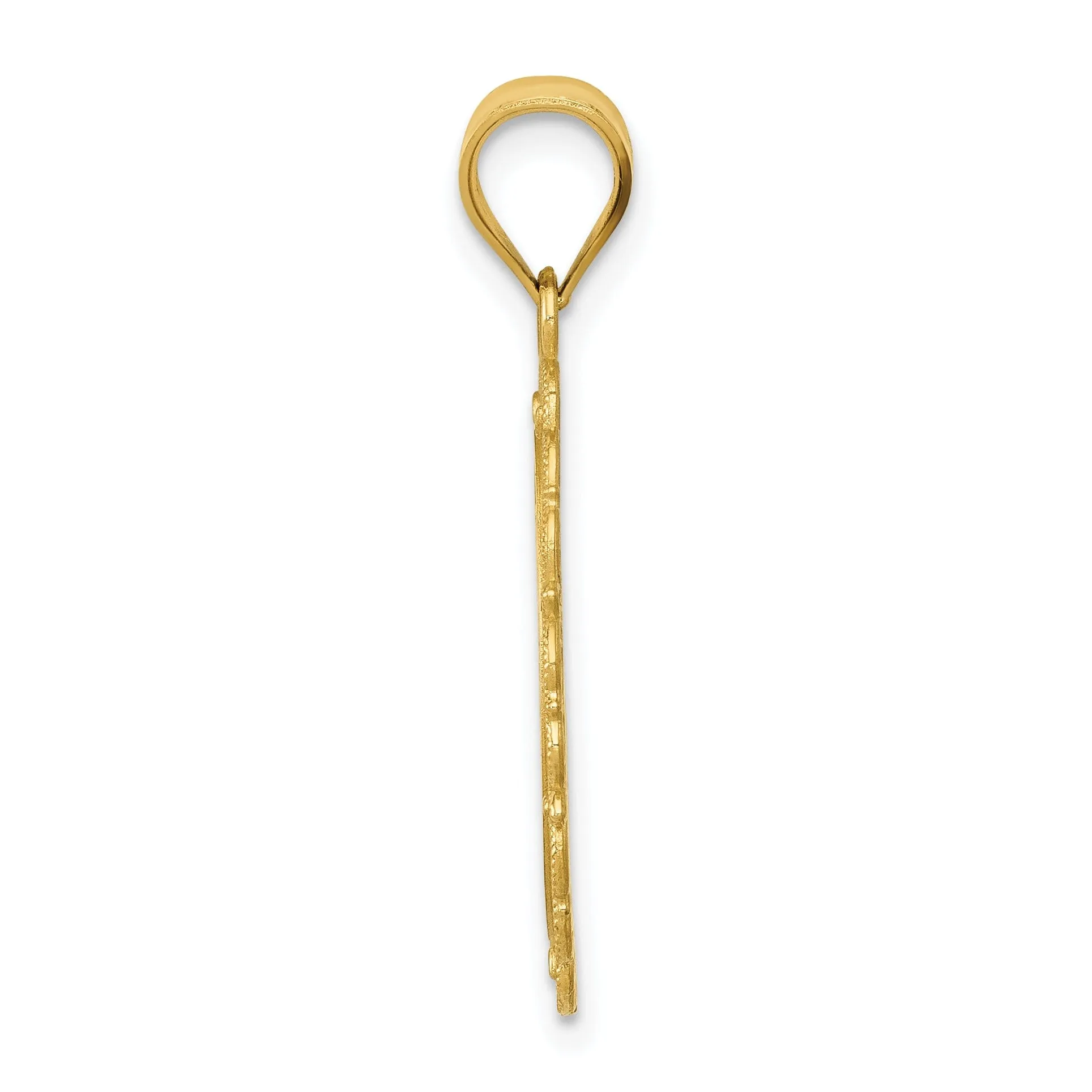14k Yellow Gold Solid Gemini Zodiac Pendant