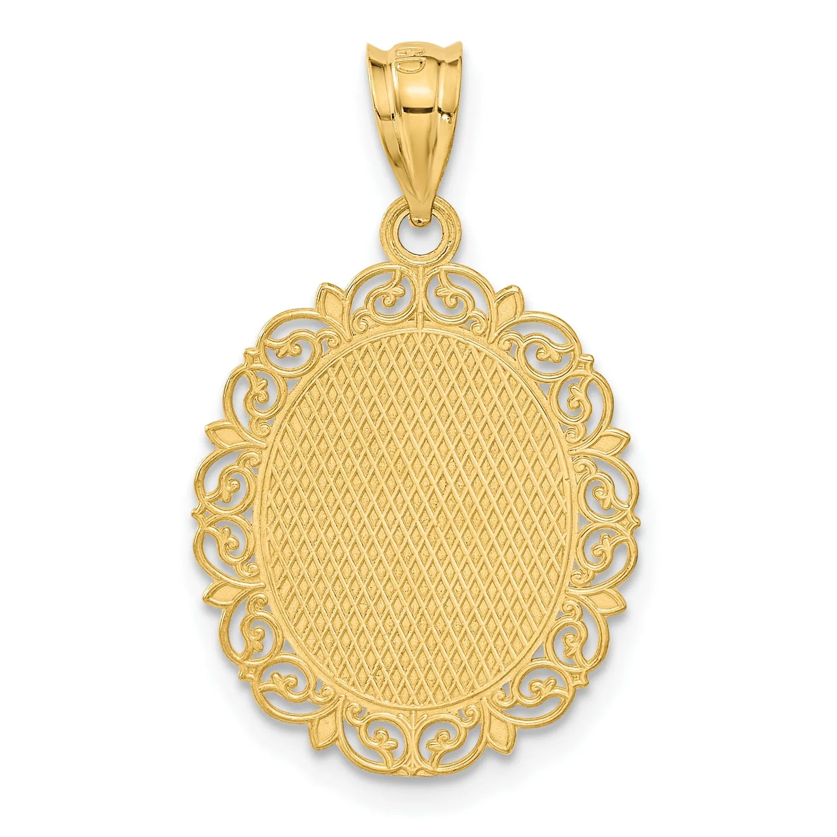 14k Yellow Gold Solid Gemini Zodiac Pendant