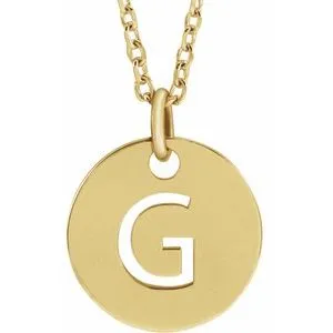 14K Yellow Initial G 16-18" Necklace