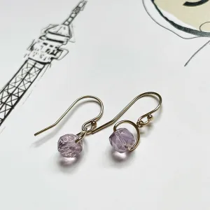 14KGF lavender amethyst Drop Earrings