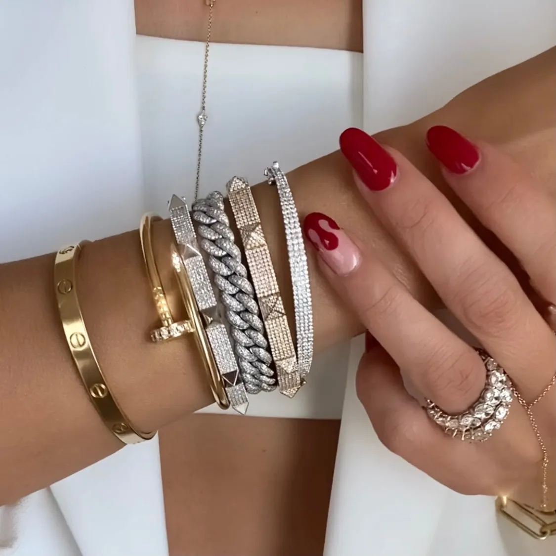 14KT Gold Diamond Kennedi Bangle Bracelet