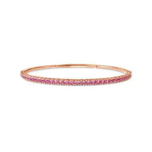 14KT Gold Pink Sapphire Flex Bangle Bracelet