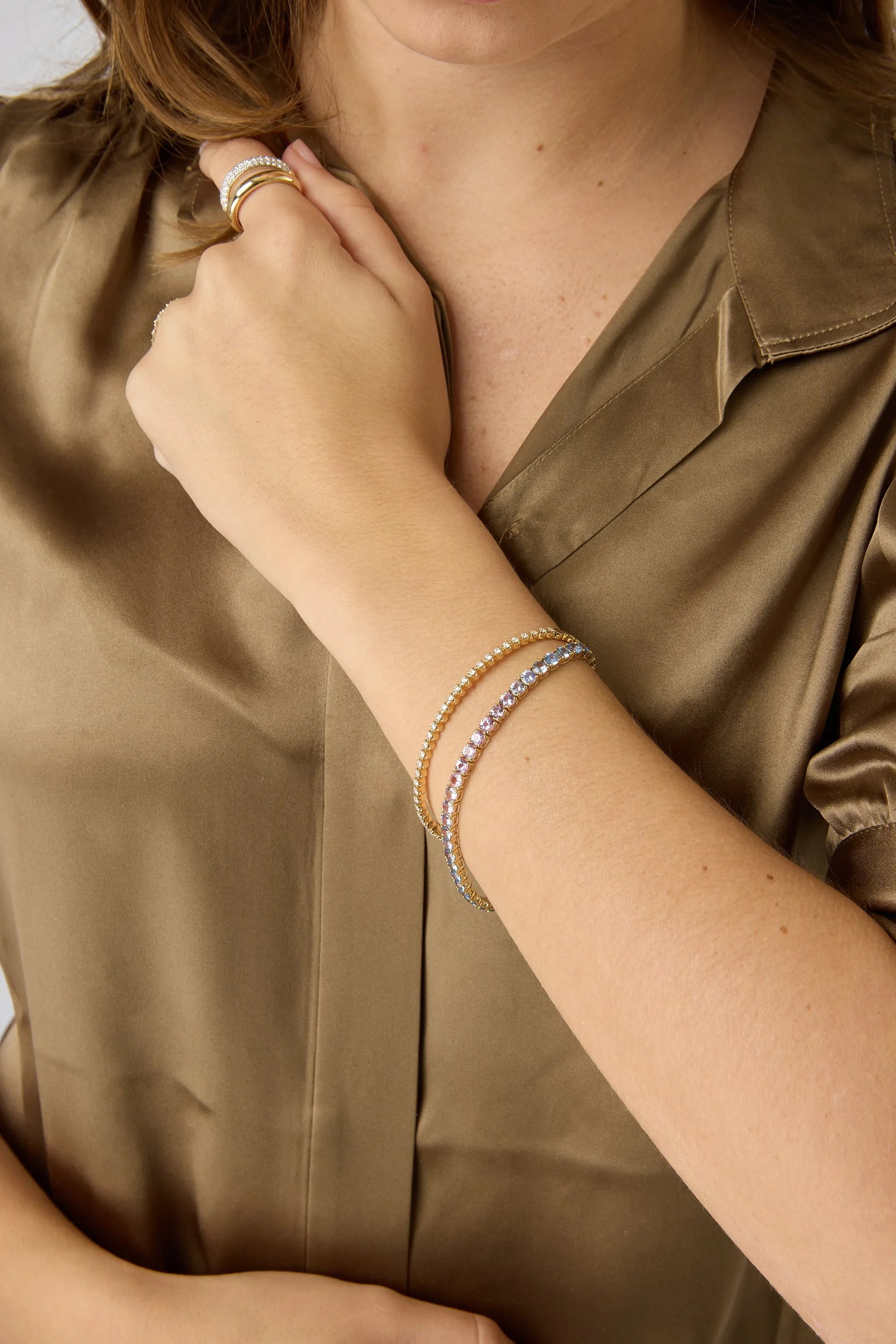 14KY Ombre Tennis Bracelet