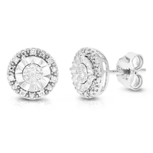 1/5 cttw Composite Diamond Studs Earrings in .925 Sterling Silver