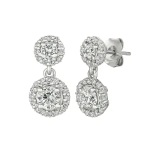 1.50 Carat Natural Diamond Earrings G SI 14K White Gold