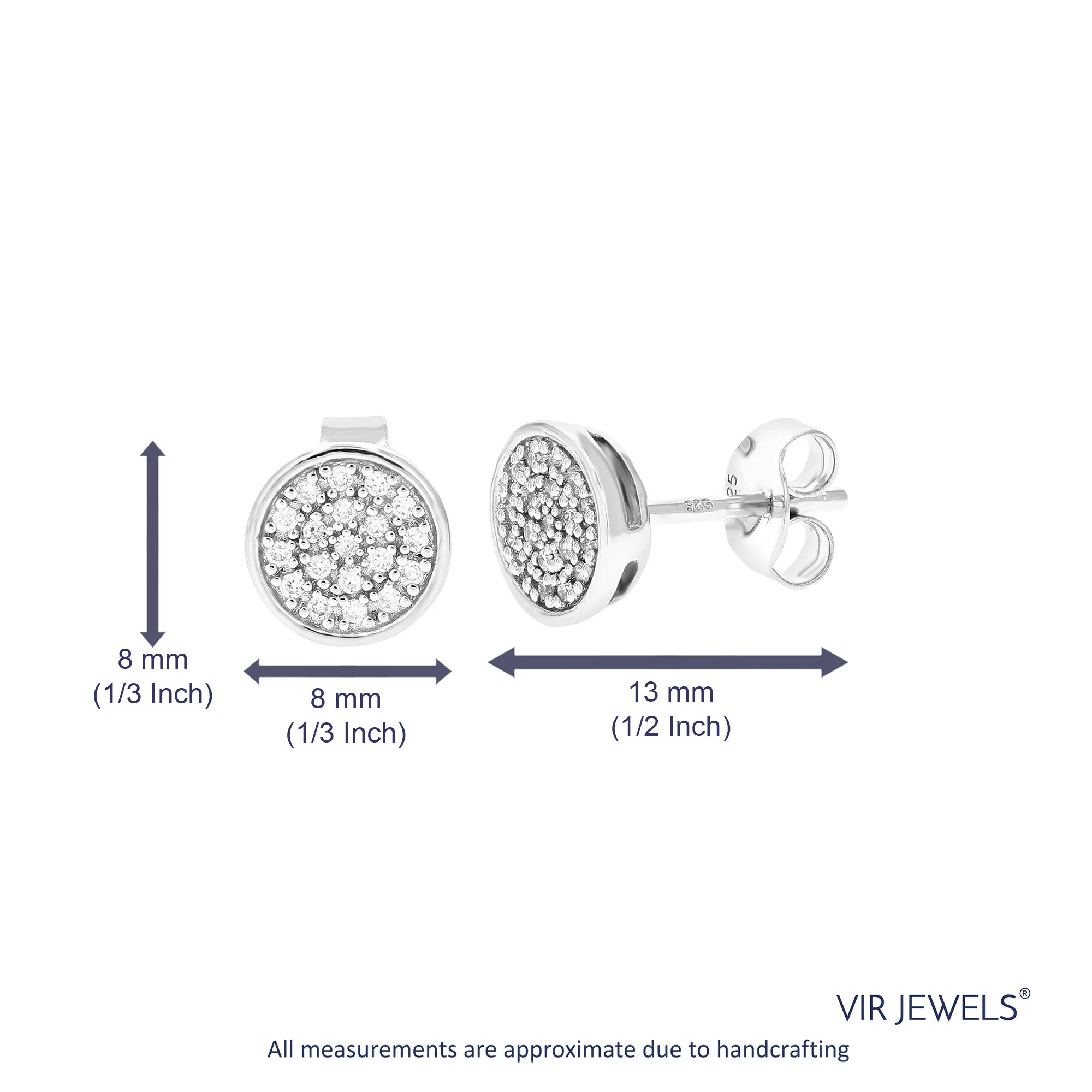 1/6 cttw Composite Diamond Stud Earrings in .925 Sterling Silver