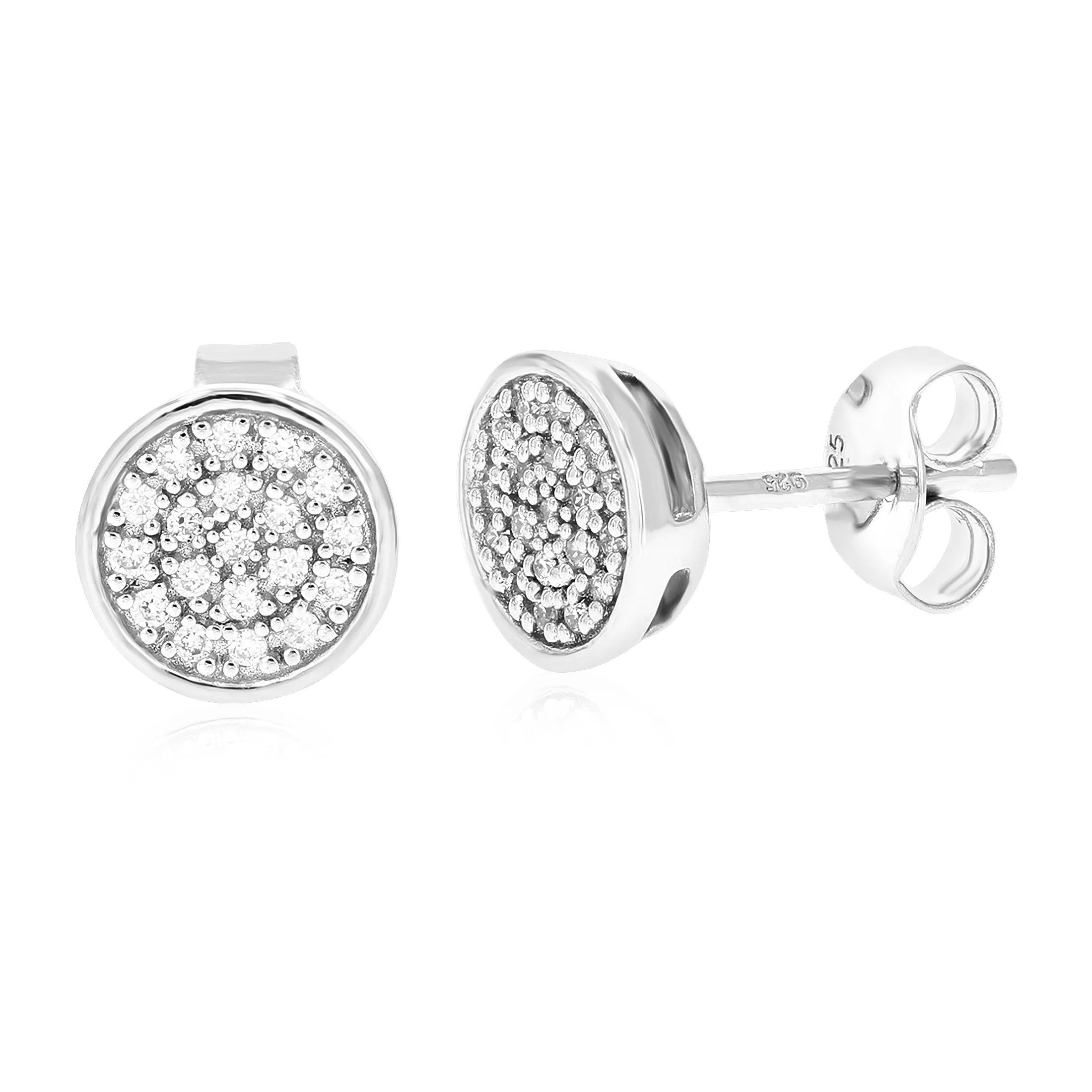 1/6 cttw Composite Diamond Stud Earrings in .925 Sterling Silver