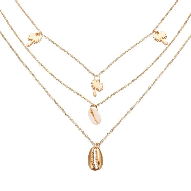 17KM Multilayer Crystal Moon Necklaces & Pendants For Women Vintage Charm Gold Choker Necklace 2020 Bohemian Jewelry Wholesale
