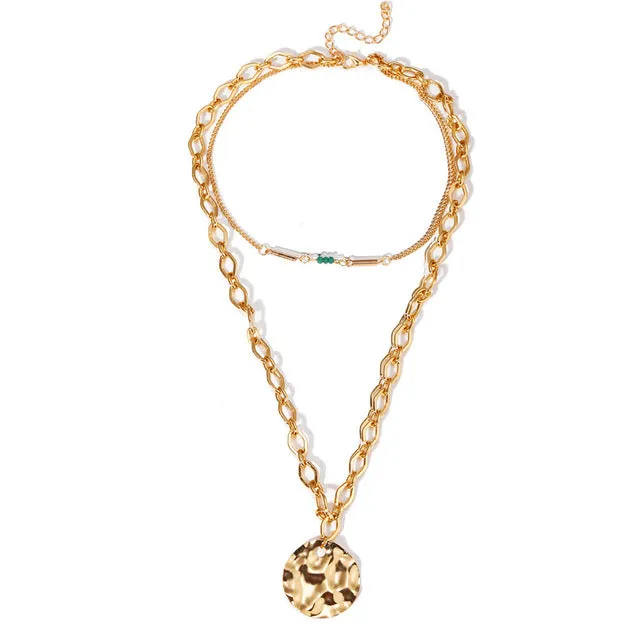 17KM Multilayer Crystal Moon Necklaces & Pendants For Women Vintage Charm Gold Choker Necklace 2020 Bohemian Jewelry Wholesale