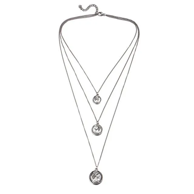 17KM Multilayer Crystal Moon Necklaces & Pendants For Women Vintage Charm Gold Choker Necklace 2020 Bohemian Jewelry Wholesale
