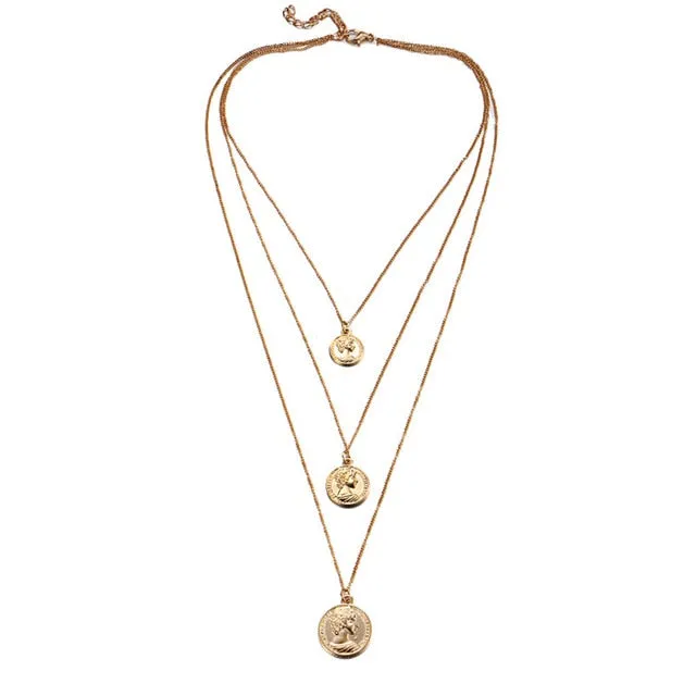 17KM Multilayer Crystal Moon Necklaces & Pendants For Women Vintage Charm Gold Choker Necklace 2020 Bohemian Jewelry Wholesale