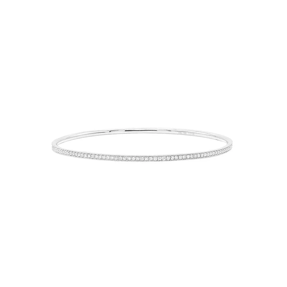 18 Karat White Gold Diamond bangle