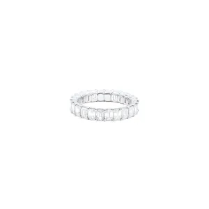 18 Karat White Gold Eternity Band with Emerald Cut diamonds