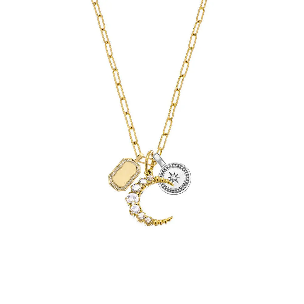 18 Karat Yellow Gold Celeste Pendant with Diamond