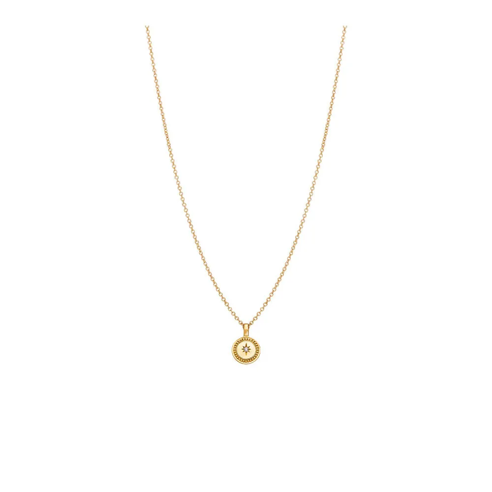 18 Karat Yellow Gold Celeste Pendant with Diamond