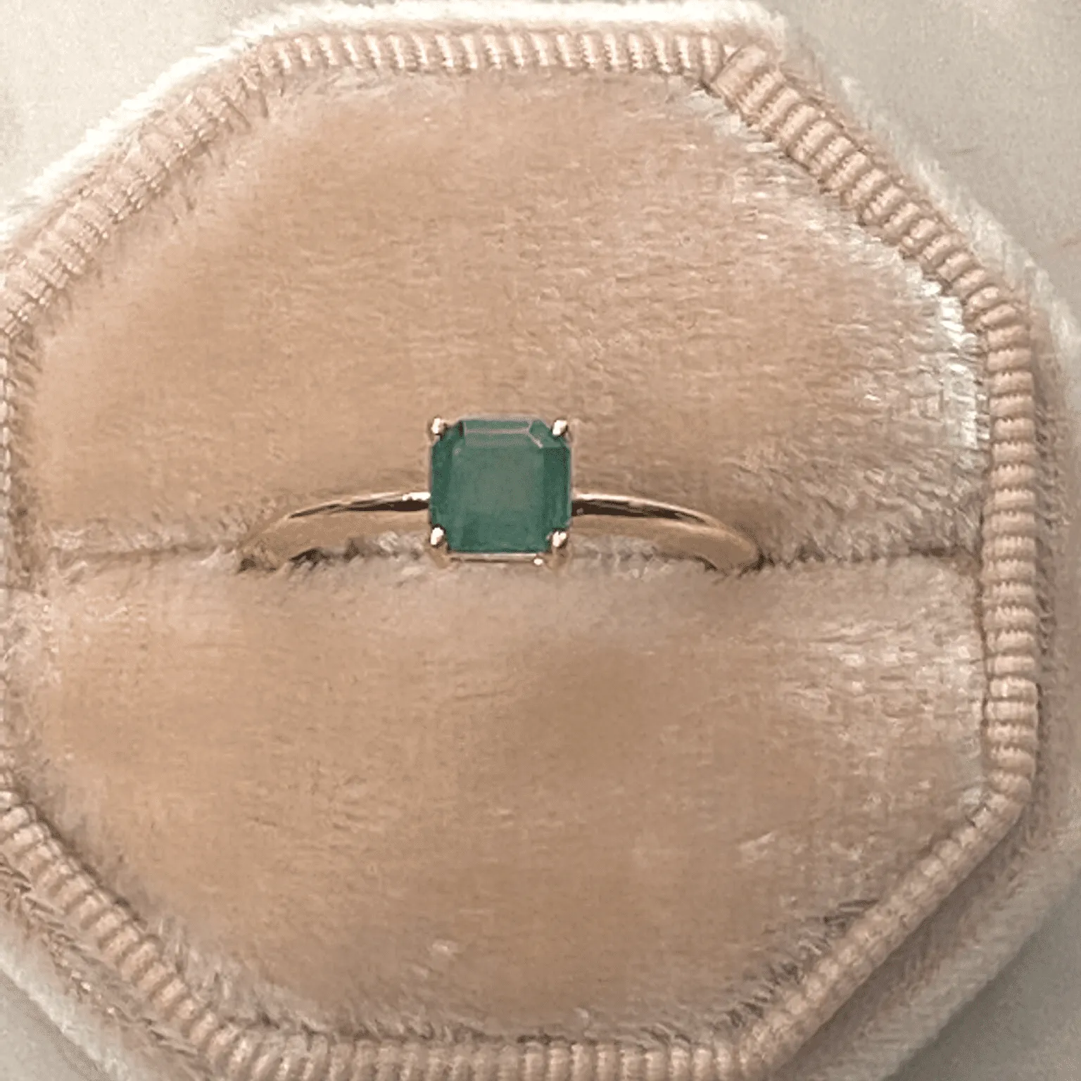 18ct Yellow Gold And Square Octogen Emerald Dress Ring