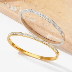 18K Gold Exquisite and Dazzling Double-row Diamond-studded Baby's Breath Design Bracelet