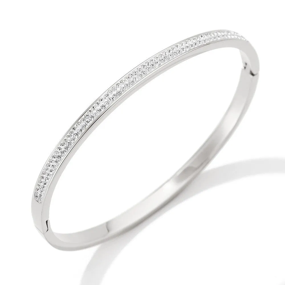 18K Gold Exquisite and Dazzling Double-row Diamond-studded Baby's Breath Design Bracelet