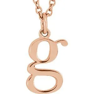 18K Rose Gold-Plated Sterling Silver Lowercase Initial g 16" Necklace