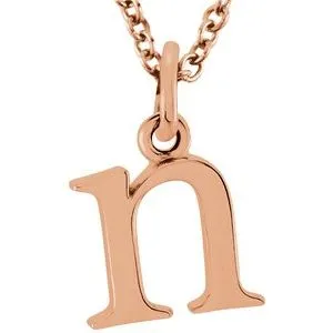 18K Rose Gold-Plated Sterling Silver Lowercase Initial n 16" Necklace