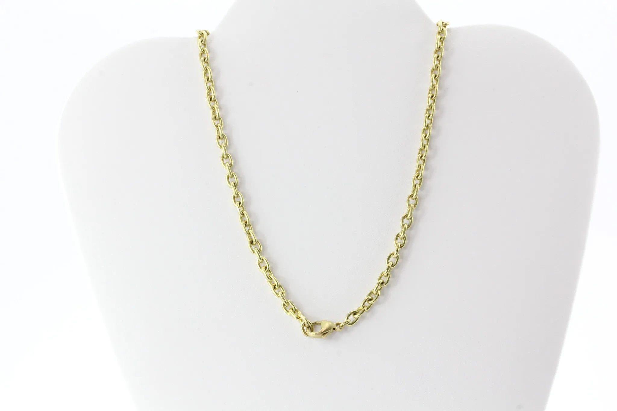 18K Satin Finished Gold 1 Carat Diamond Solitare Necklace