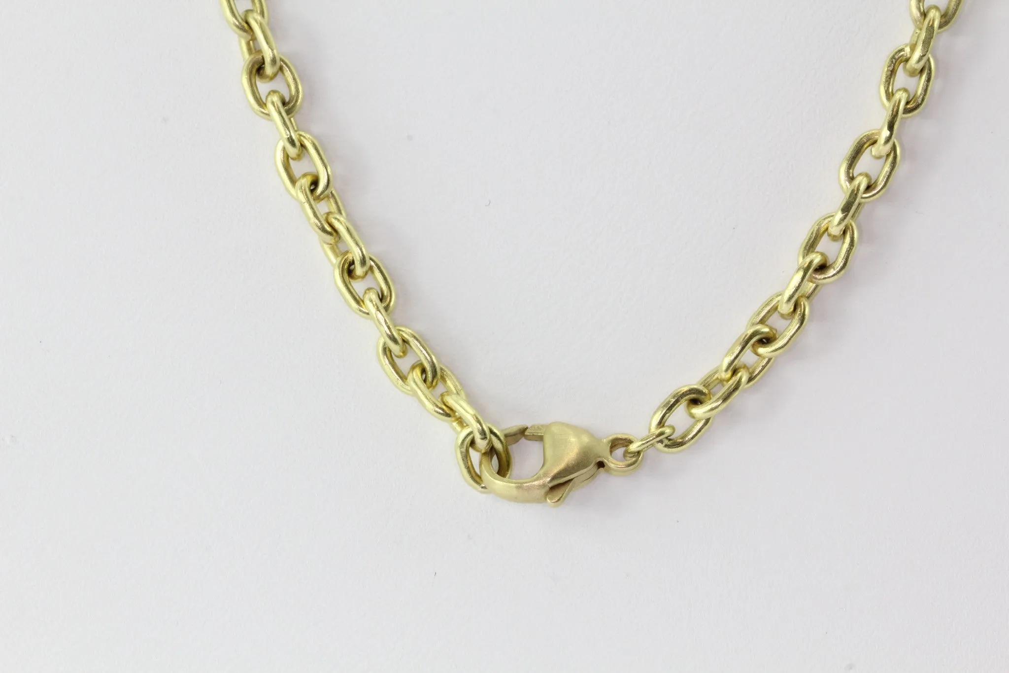 18K Satin Finished Gold 1 Carat Diamond Solitare Necklace