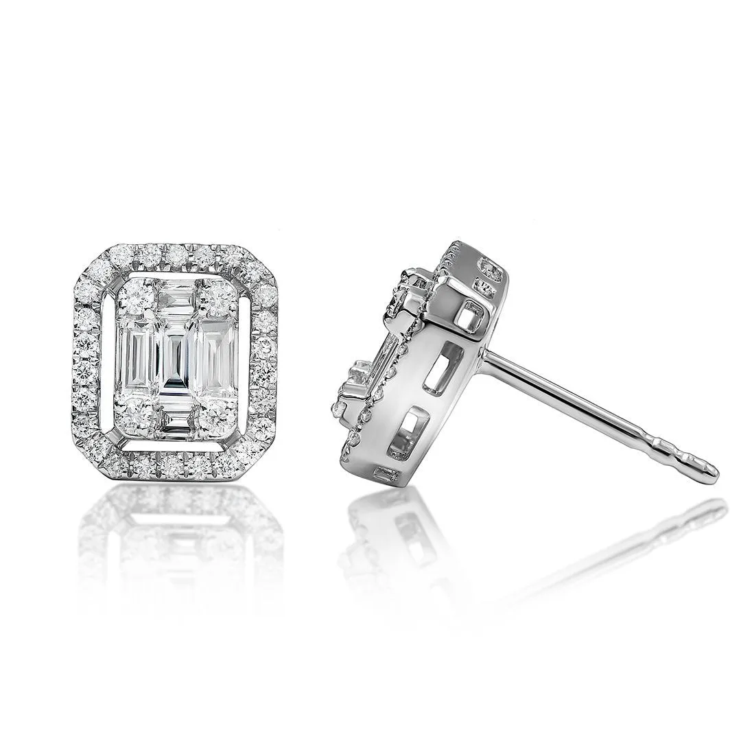 18k White Gold Diamond Earring 0.72 Ctw