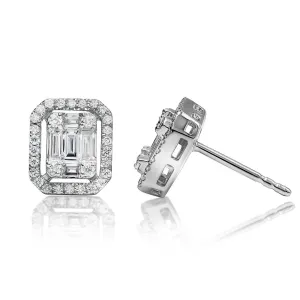 18k White Gold Diamond Earring 0.72 Ctw