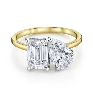18K Yellow Gold & Platinum Toi et Moi Ring