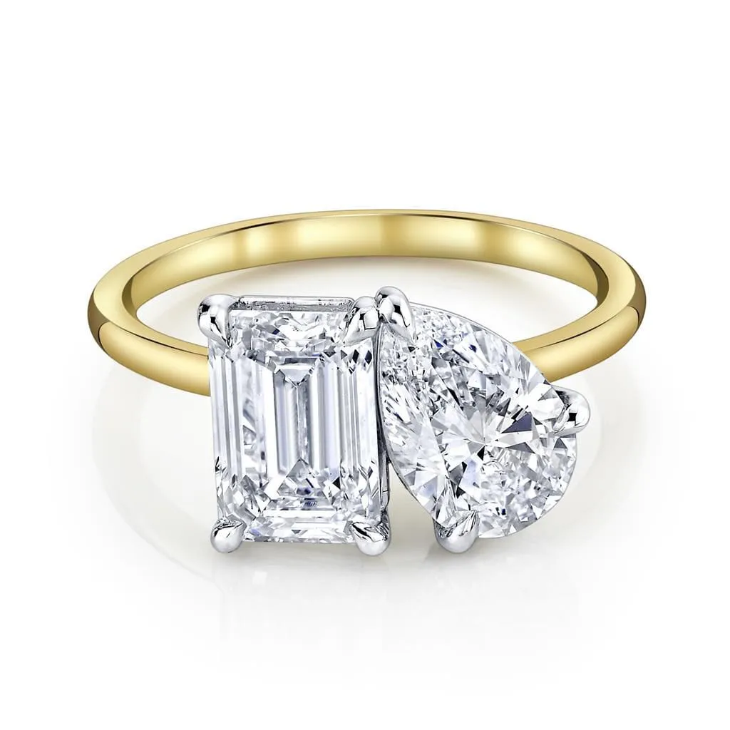 18K Yellow Gold & Platinum Toi et Moi Ring