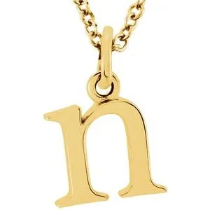 18K Yellow Gold-Plated Sterling Silver Lowercase Initial n 16" Necklace